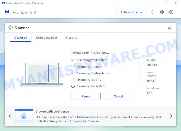 MalwareBytes AntiMalware for Windows search for Your File Is Ready To Download virus, other malware, worms and trojans