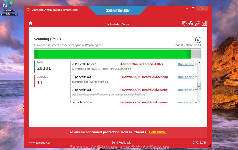 Zemana Anti-Malware find adware that causes multiple misleading Tech Support Scam alerts and pop-ups